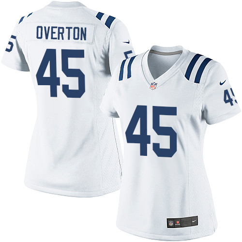 Women's Elite Matt Overton Nike Jersey White Road - #45 NFL Indianapolis Colts